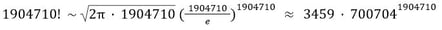 Stirling formula numbers